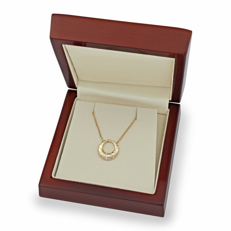 0.15ctw Round Brilliant Cut Diamond Circle Necklace, 14ct Yellow Gold