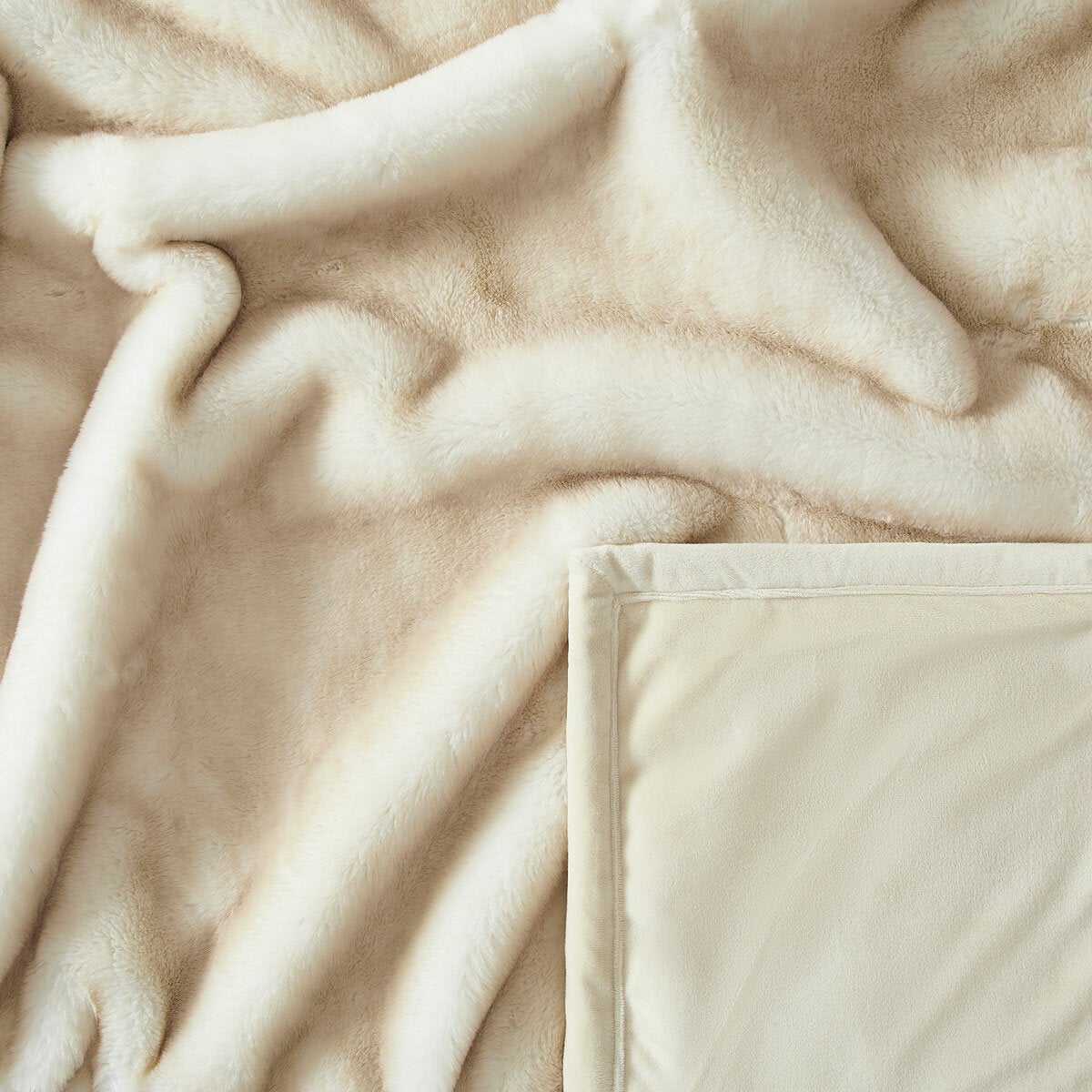 Mon Chateau Cream Faux Fur Throw, 152 x 177 cm