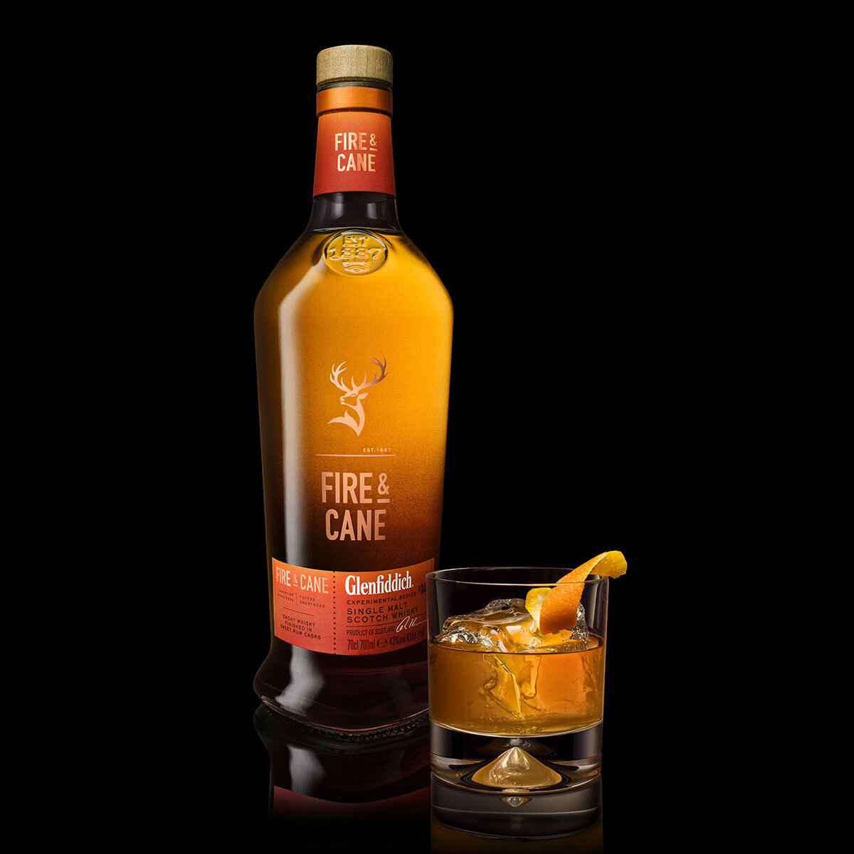 Glenfiddich Fire and Cane,Back of Bottle