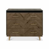 Bentley Designs Sienna Fumed Oak & Peppercorn 3 Drawer Chest of Drawers