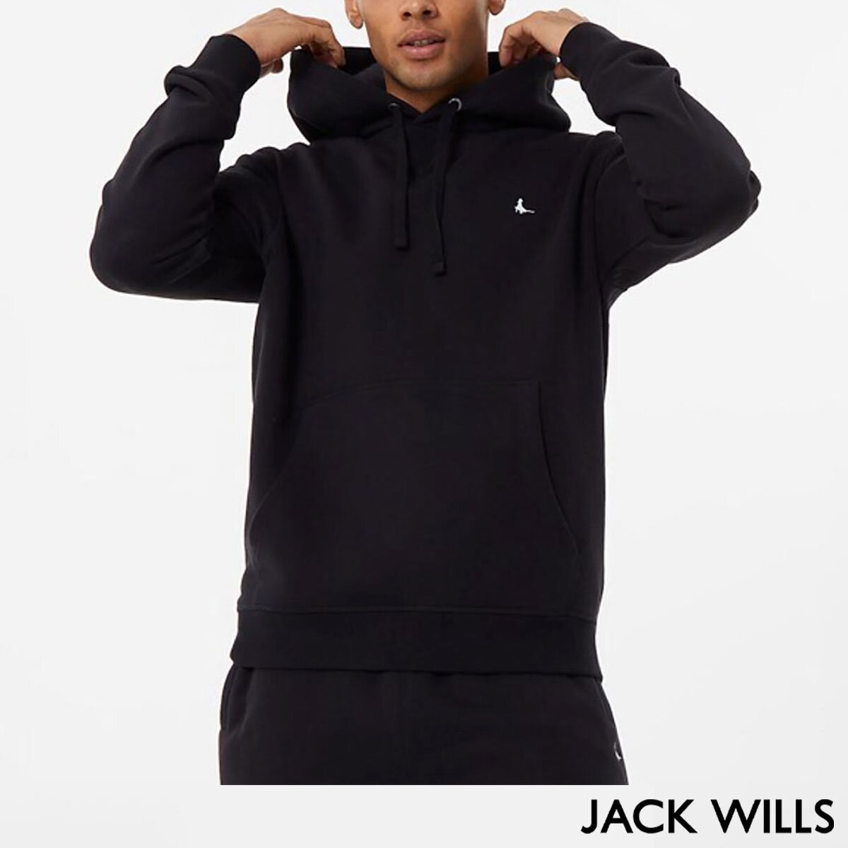 Jack Wills Men's Logo Hoodie in Black, Medium
