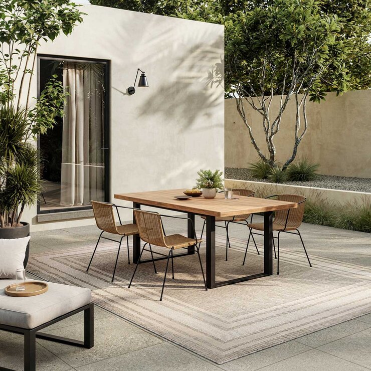 Nourison Horizon Border Grey Indoor Outdoor Rug, in 2 Sizes Nourison Horizon Border Grey Indoor Outdoor Rug, in 2 Sizes