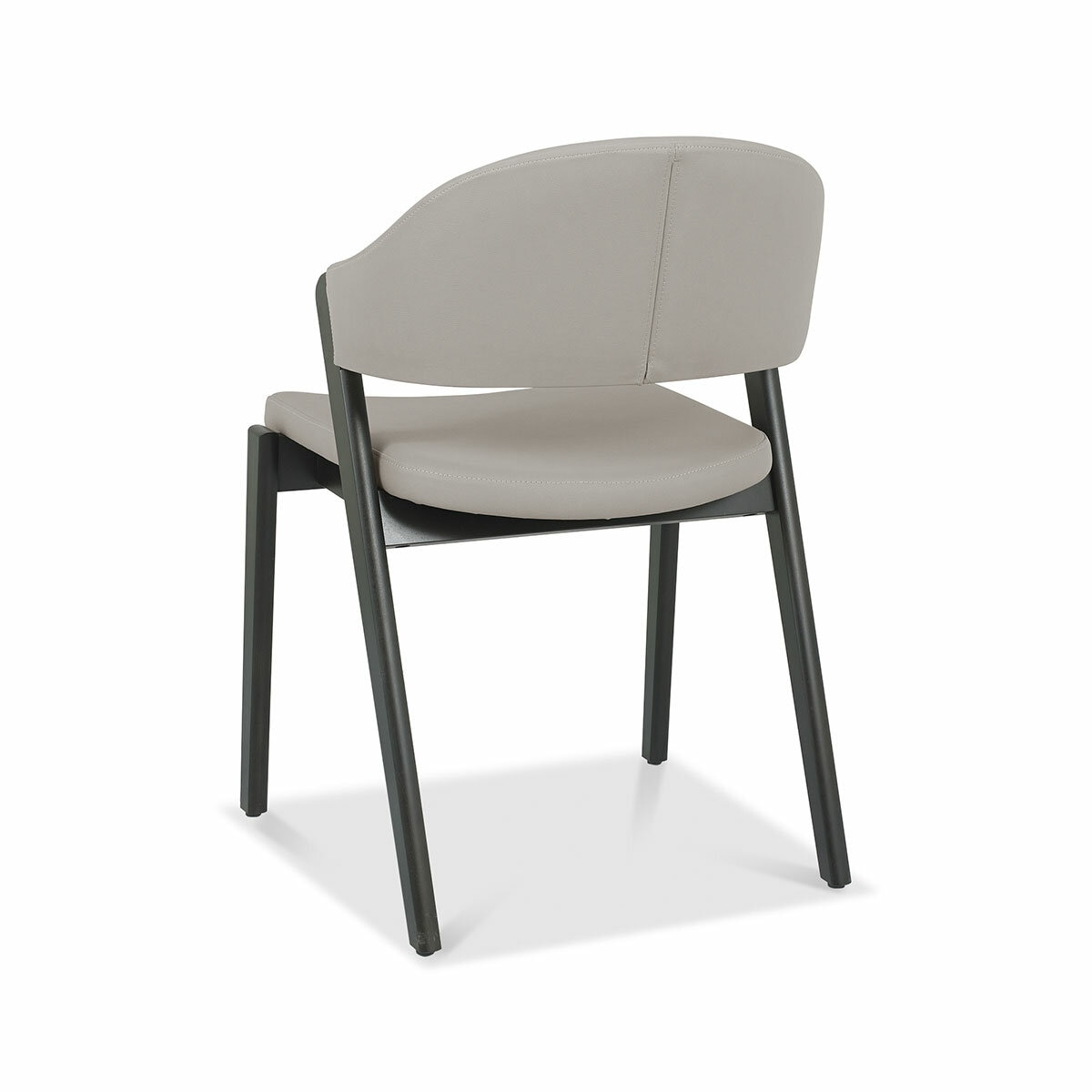 Bentley Designs Camden Peppercorn Light Grey Leather Dining Chair, 2 Pack