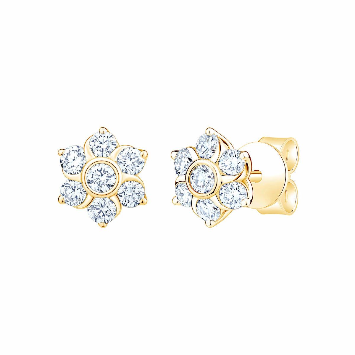 0.65ctw Round Brilliant Cut Diamond Daisy Earrings, 14ct Yellow Gold 0.65ctw Round Brilliant Cut Diamond Daisy Earrings, 14ct Yellow Gold