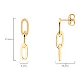 14ct Yellow Gold Paperclip Link Earrings