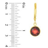 Round Cut Garnet Earrings, 14ct Yellow Gold