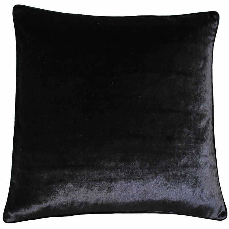 Paoletti Luxe Black Velvet Feather Fill Cushion 2 Pack, 55 x 55 cm