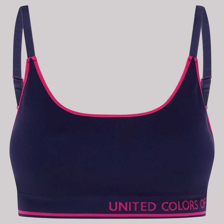 United Colors of Benetton Seamless Bra 2 Pack in Navy & Pink