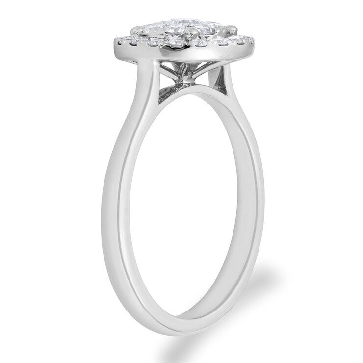 0.62ctw Round Brilliant Cut Diamond Ring, 18ct White Gold