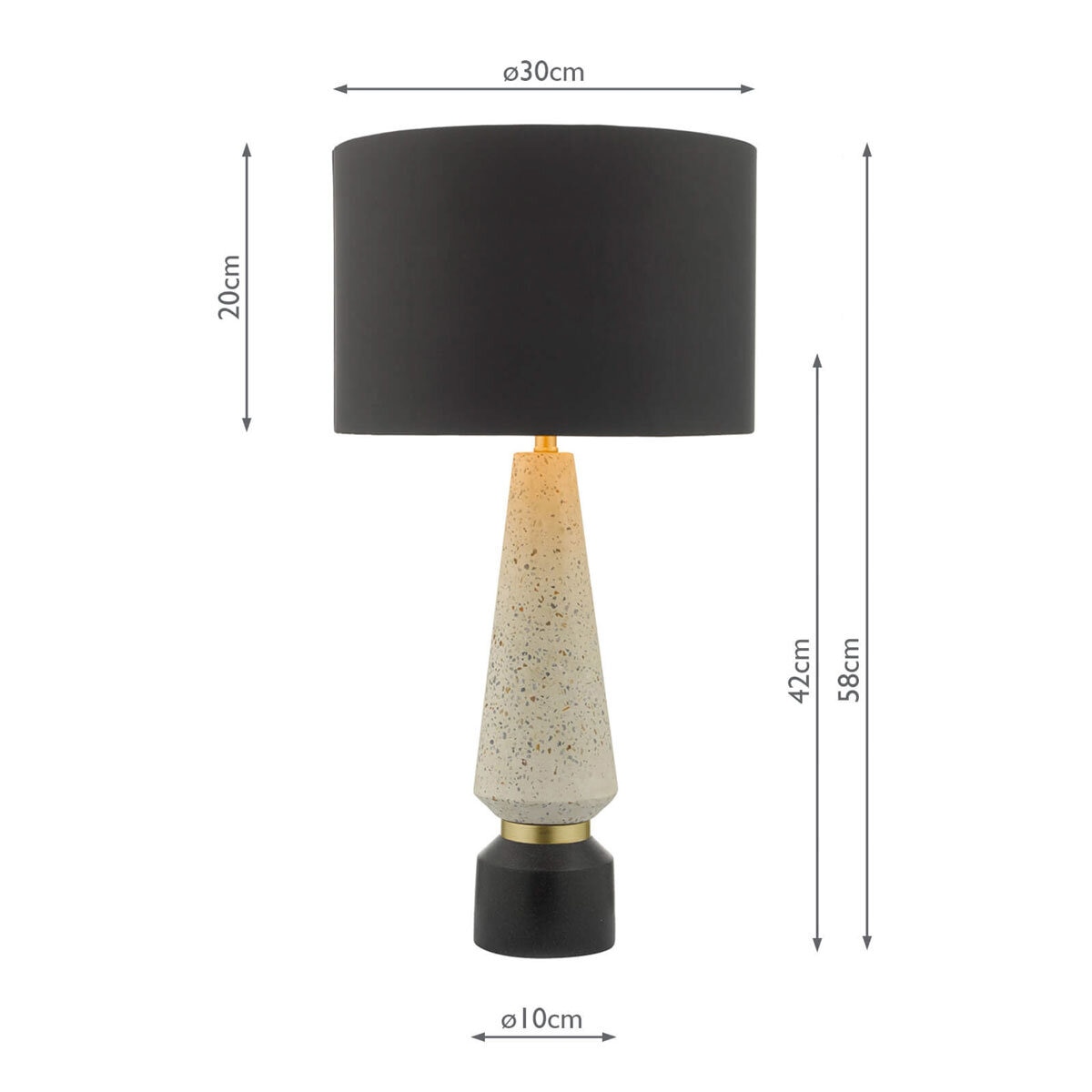 Onora Table Lamp White & Black With Shade