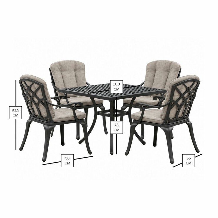 Bramblecrest Milan 5 Piece Dining Set in Black Bramblecrest Milan 5 Piece Dining Set in Black
