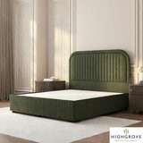 Highgrove Ashford Green Fabric Full Ottoman Bed Frame Green in 3 Sizes