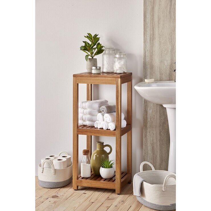 Mesa 3 Tier Acacia Storage Tower Mesa 3 Tier Acacia Storage Tower