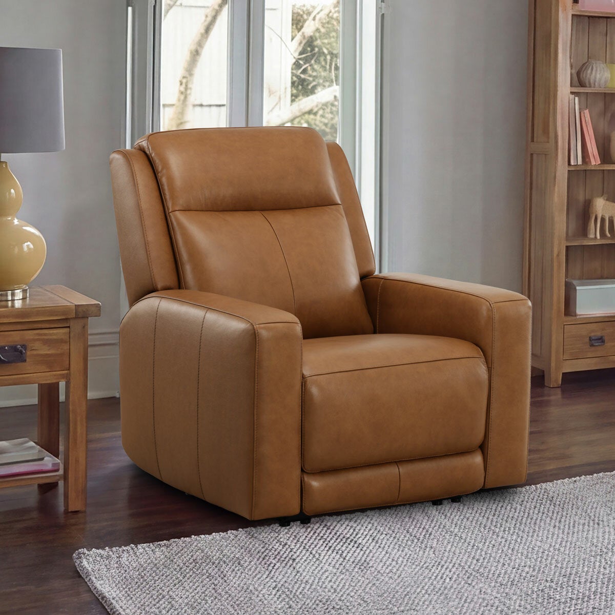 Simon Li Wren Brown Leather Power Reclining Armchair with Power Headrest Simon Li Wren Brown Leather Power Reclining Armchair with Power Headrest