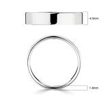 4.0mm Basic Light Court Wedding band. 18ct White Gold