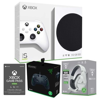 Xbox Series S Console with Wolverine V.20 Controller, Turtle Beach Stealth 600X Gen 2 Gaming Headset & Xbox Game Pass Ultimate 3 Month Subscription