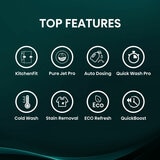 Hisense KitchenFit 5i Series WF5I1045BWQ, 10.5kg Washing Machine, A Rated in White