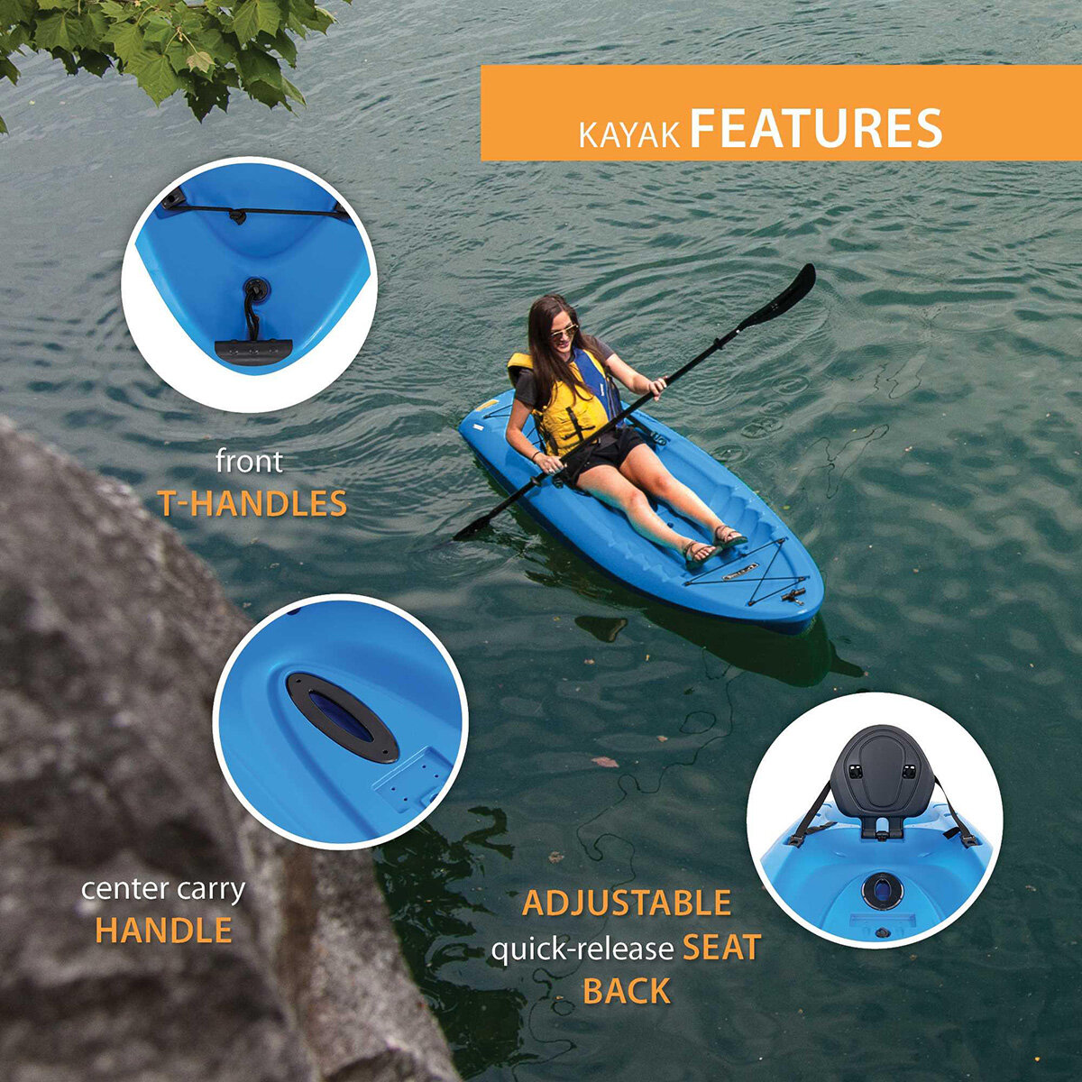 Lifetime Hydros 8ft 5" (256 cm) 1 Person  Sit On Kayak With Paddle