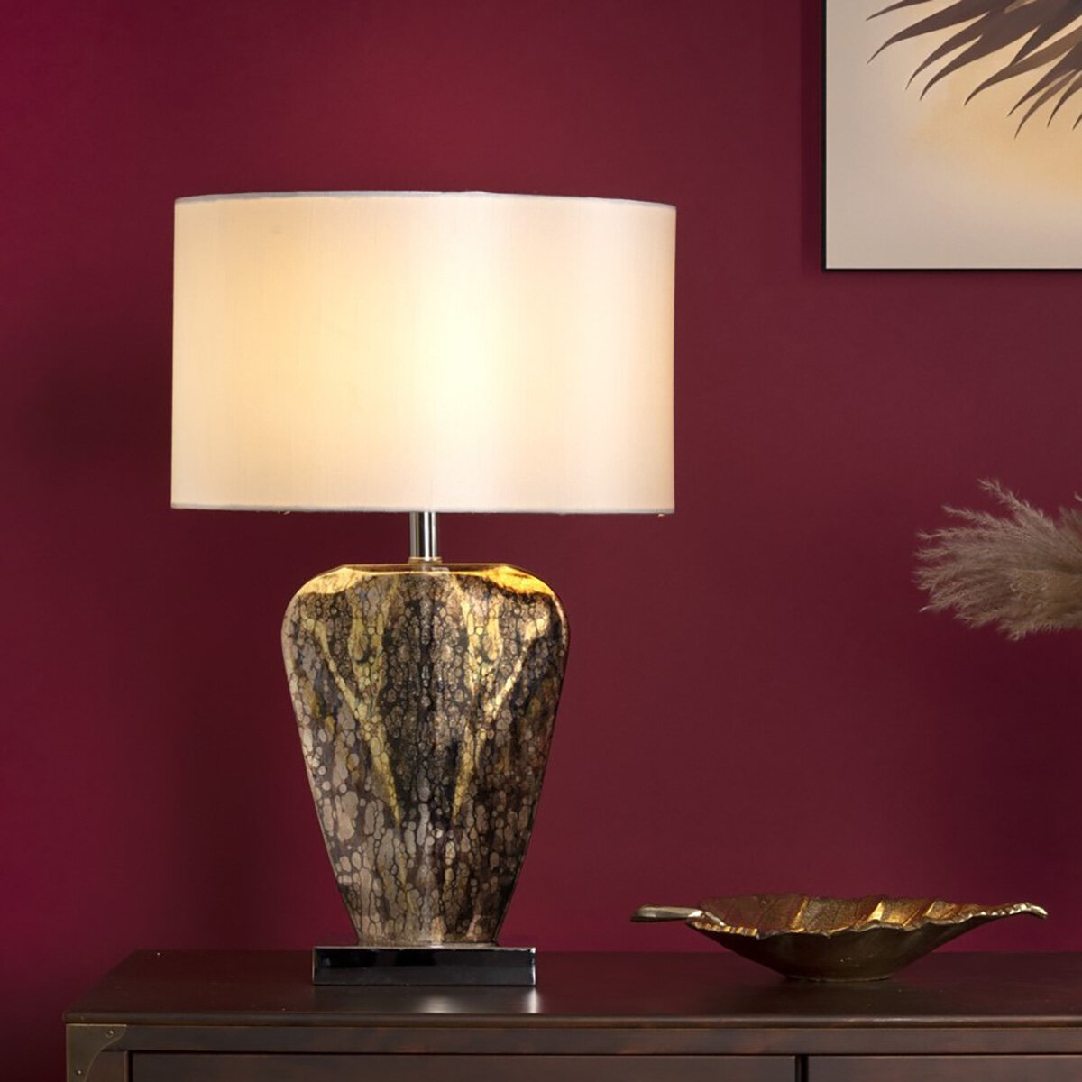 Syracuse Mercury Glass Table Lamp with Cream Shade | Cost...