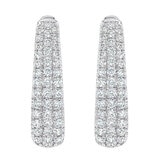 1.75ctw Diamond Hoop Earrings, 14K White Gold