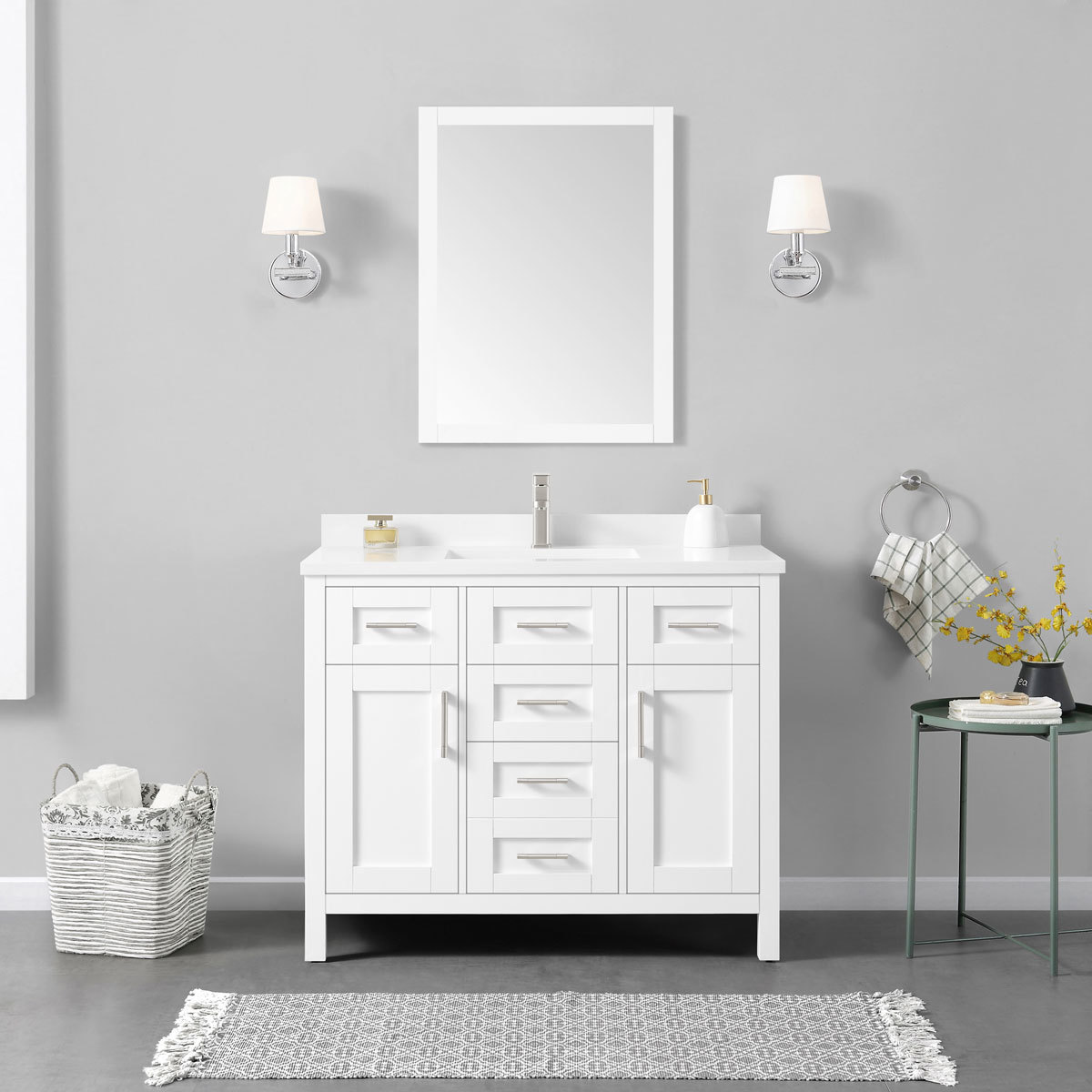 OVE Lakeview 106 cm Single Vanity in 2 Colours Costco UK