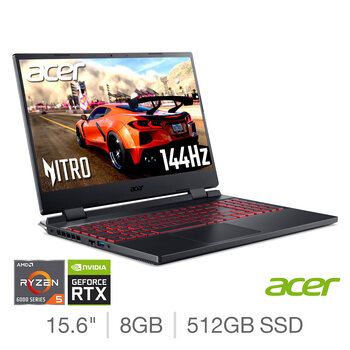 Acer Nitro 5, AMD Ryzen 5, 8GB RAM, 512GB SSD, NVIDIA GeForce RTX 3050, 15.6 Inch Gaming Laptop, NH.QGXEK.003