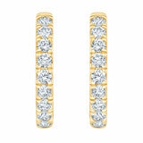 0.50ctw Round Brilliant Cut Diamond Hoop Earrings, 14ct Yellow Gold