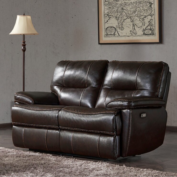 A 2 Seater Brown Leather Power Recliner Sofa Costco Uk