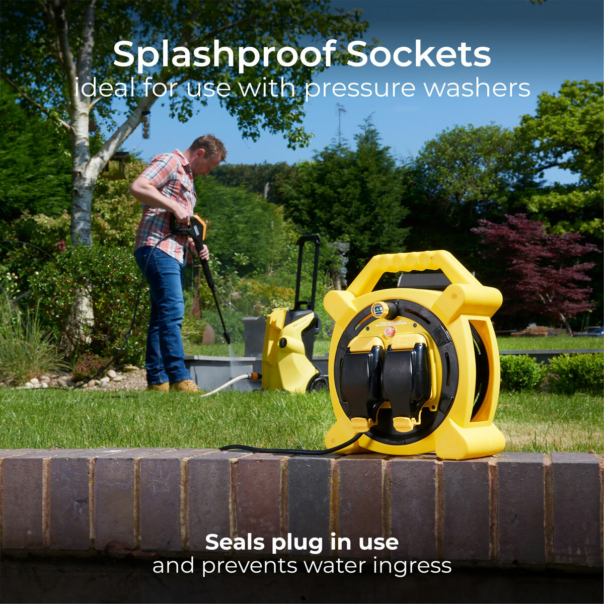 Masterplug 20M Cable Reel with 2 IP54 Sockets