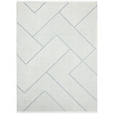 Concept Looms Jazz Blue Geo Indoor Oudoor Rug, in 2 Sizes