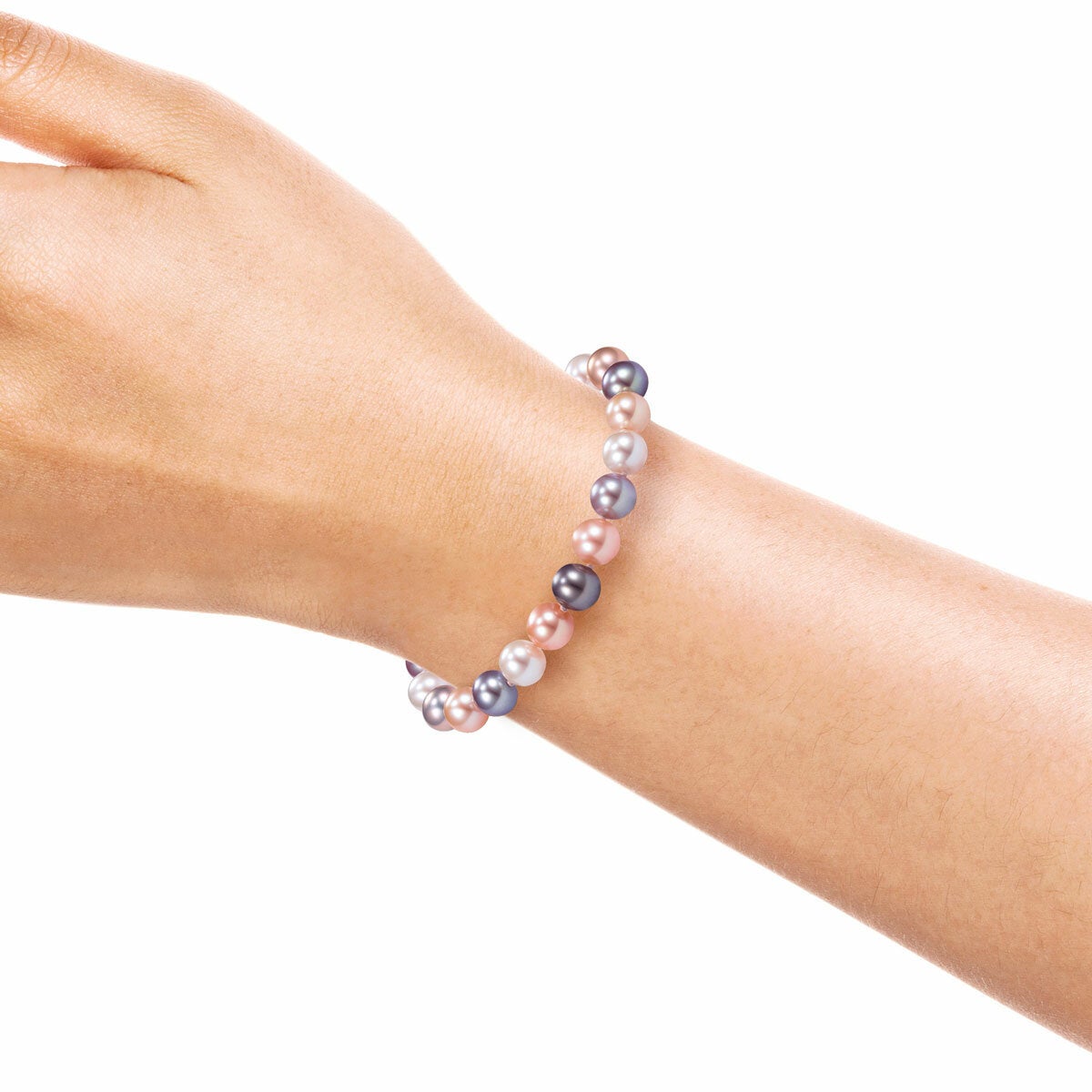8-8.5mm Freshwater Multi Pink Pearl Bracelet, 14ct Rose Gold 8-8.5mm Freshwater Multi Pink Pearl Bracelet, 14ct Rose Gold