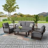 Agio Bentley 4 Piece Deep Seating Patio Set + Cover