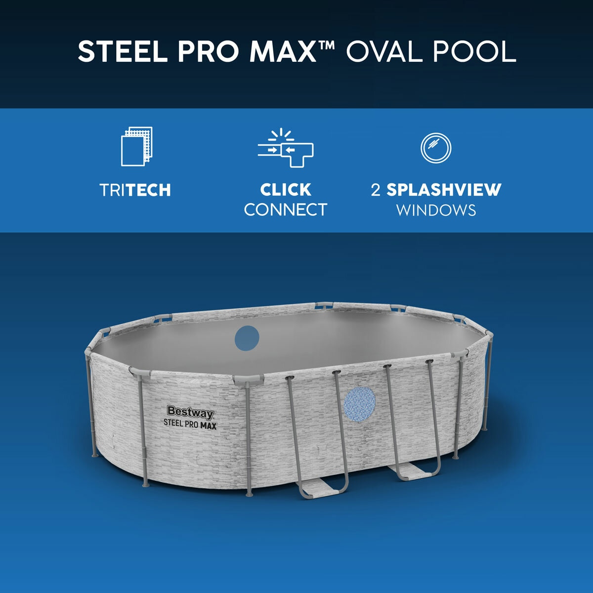 14ft x 8'2'' x 39.5'' Splashview Pool Set Oval 14ft x 8'2'' x 39.5'' Splashview Pool Set Oval