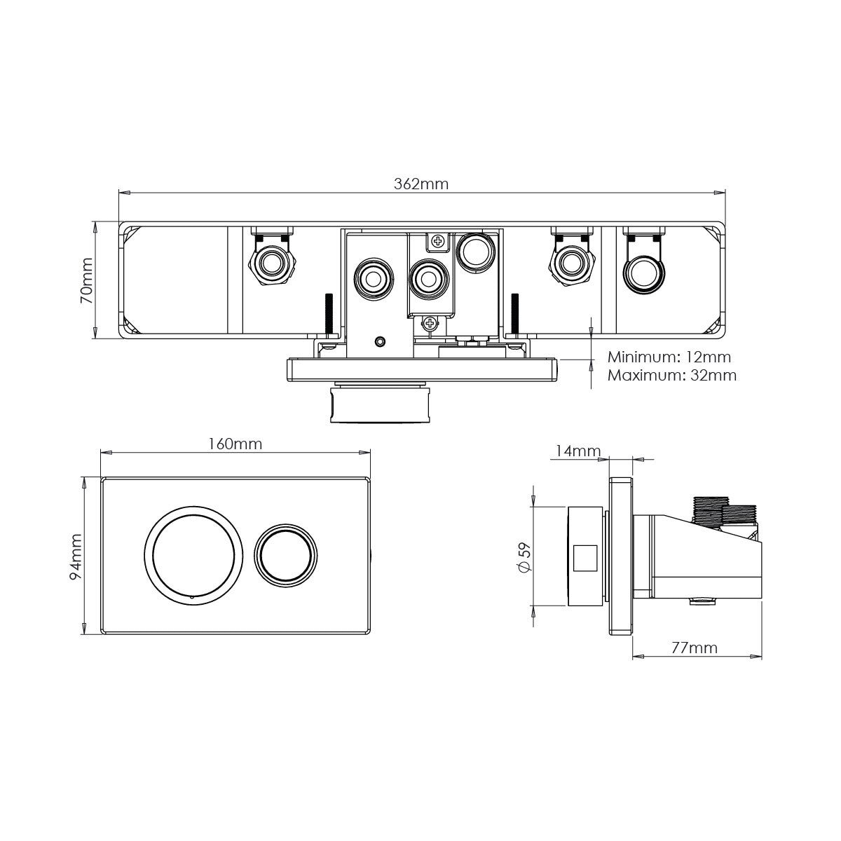 Tavistock Xenon Concealed Single Function Shower