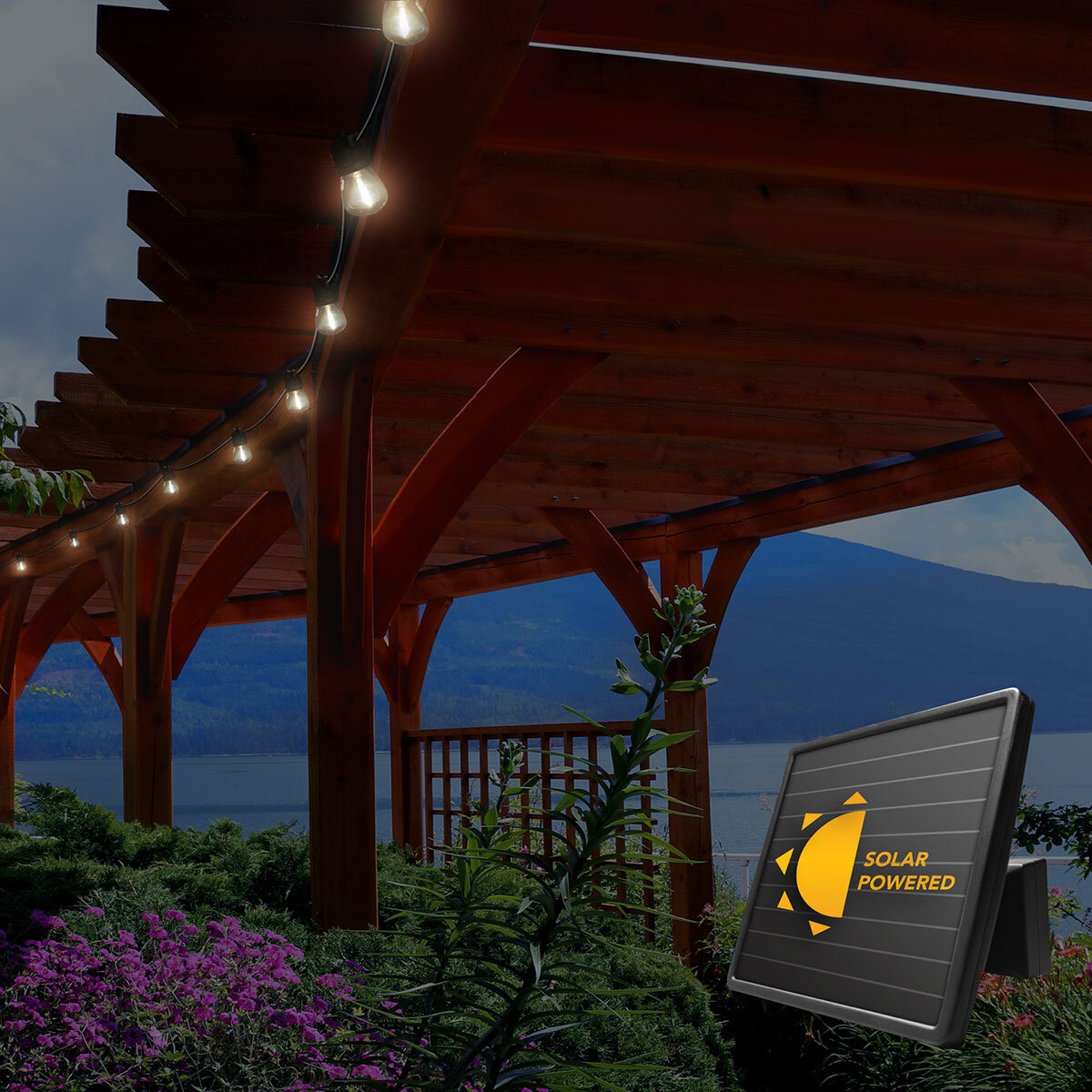 Lifestyle image of lights in outdoor setting