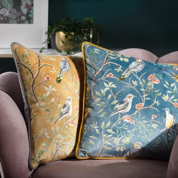 Wylder Chinoiserie Feather Fill Cushion 2 Pack in 2 Colours, 43 x 43 cm