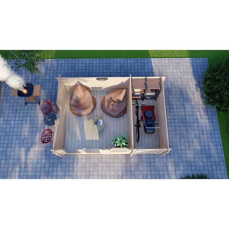 Installed Shire Rydal 44mm Log Cabin 14 x 10ft (4.2 x 3m)