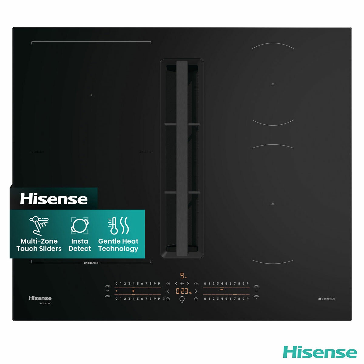 Hisense Hi6 HEH6432BSCWF 60cm Induction Hob in Black, For External / Recirculation Ventilation