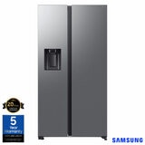 Samsung Series 6, SpaceMax RS70F64KETEU 640L Side by Side Fridge Freezer, E Rated in Silver
