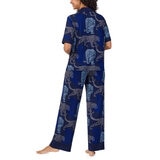 DKNY Ladies Notch Collar 3 Piece PJ Set in Animal Print