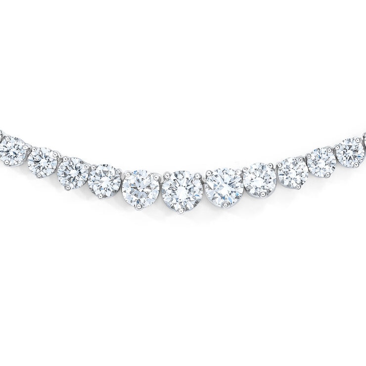 10ctw Diamond Tennis Necklace, 14ct White Gold 10ctw Diamond Tennis Necklace, 14ct White Gold