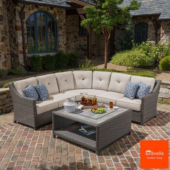 SunVilla Malibu 4 Piece Deep Seating Sectional Corner Patio Set in Cast Ash