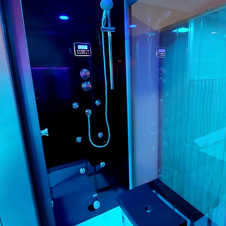 Insignia 1820 x 1230  x 2150mm Split Shower & Sauna Wood at costco.co.uk