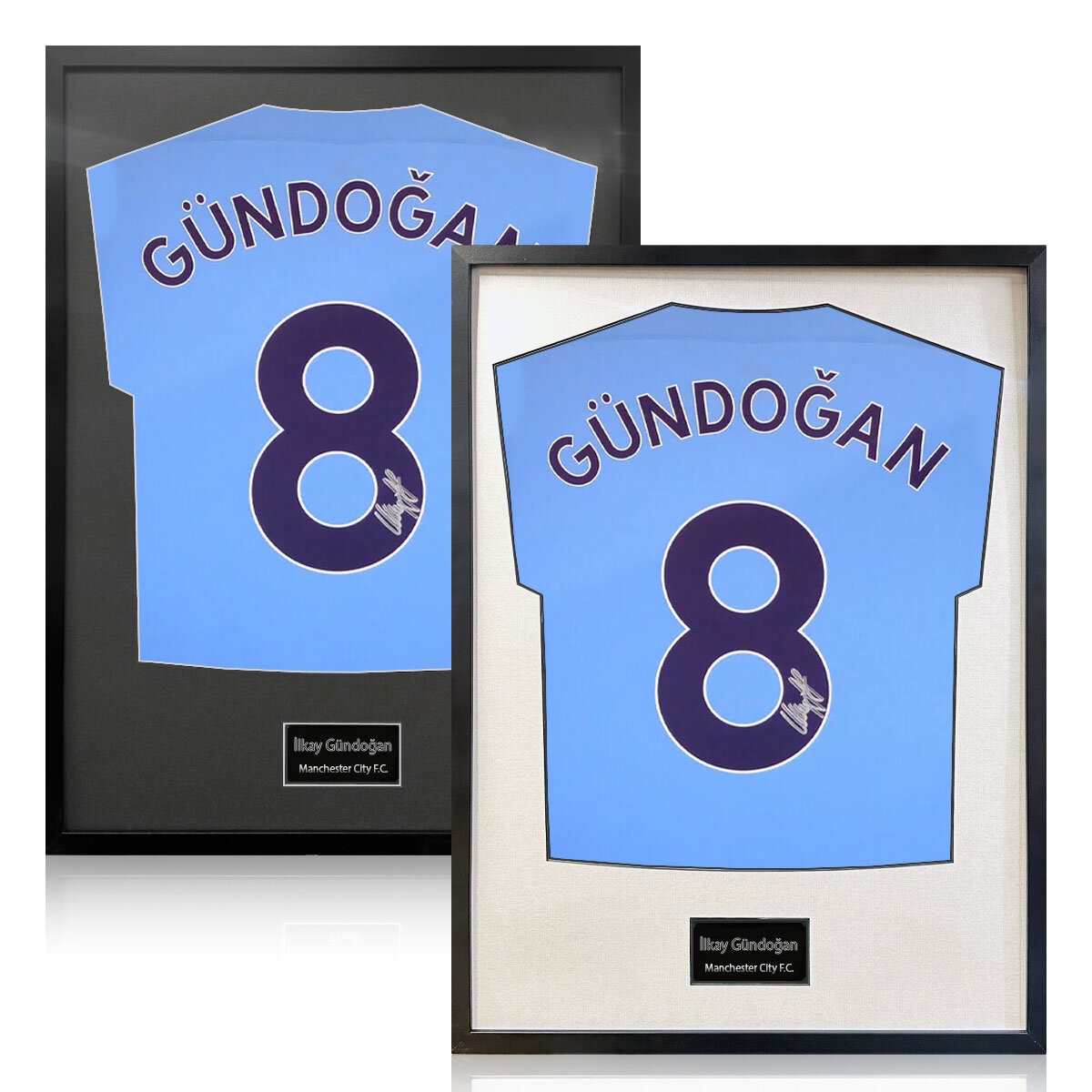 İlkay Gündoğan Signed Framed Manchester City Football Shirt with White Mount İlkay Gündoğan Signed Framed Manchester City Football Shirt with White Mount