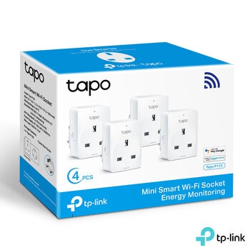 TP-Link Tapo P110 Mini Smart Wi-Fi Socket with Energy Monitoring - 4 Pack