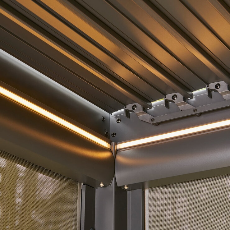 Built in adjustable LED light system (Warm white setting)