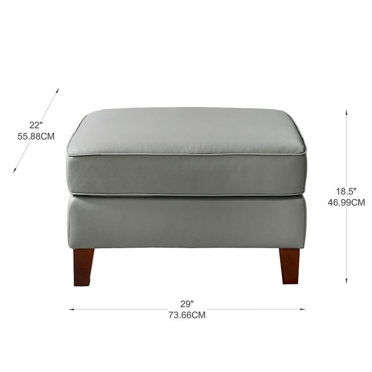 West Park Light Grey Leather Footstool Costco UK