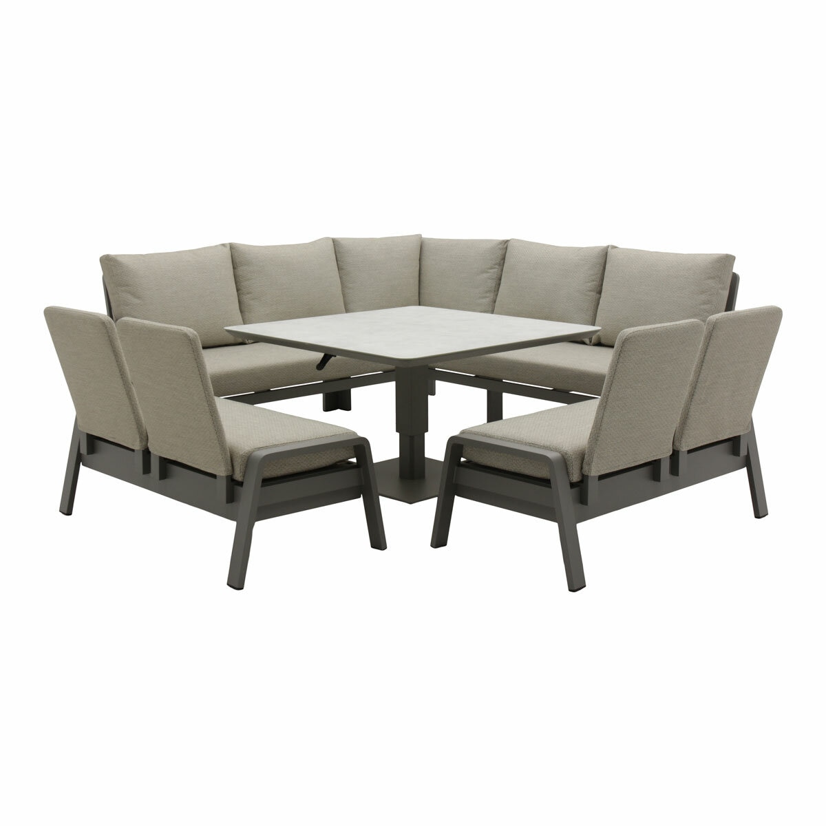Bramblecrest Malta 4 Piece Deep Seating Patio Set with Height Adjustable Table Bramblecrest Malta 4 Piece Deep Seating Patio Set with Height Adjustable Table