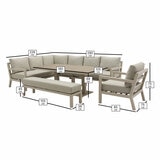 Bramblecrest Stowe 4 Piece L-Shaped Deep Seating Patio Set with Height Adjustable Table Bramblecrest Stowe 4 Piece L-Shaped Deep Seating Patio Set with Height Adjustable Table