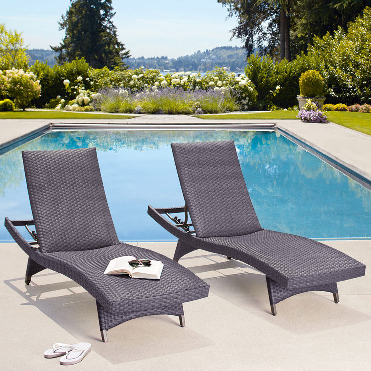 Palm Aire Woven Padded Chaise Lounge 2 